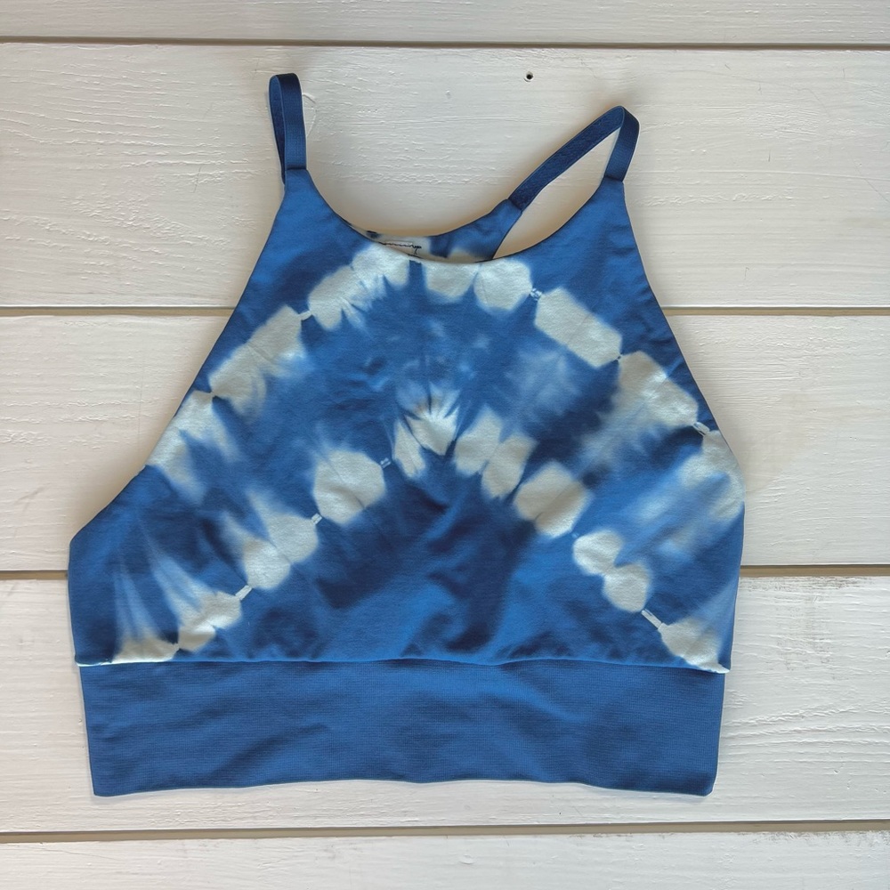 TARGET JOYLAB Blue Tie Dye High Neck Workout Bra Size Small
